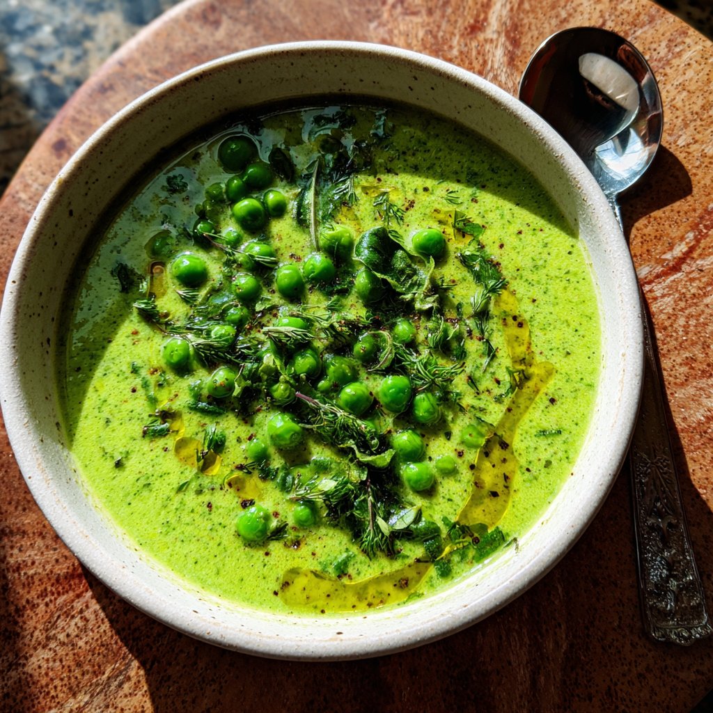 Spring Soup With Peas And Herbs