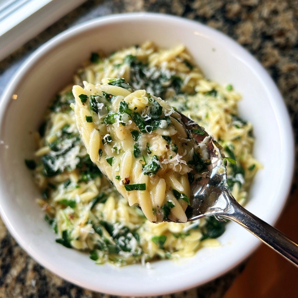 Creamy Spinach Parmesan Orzo