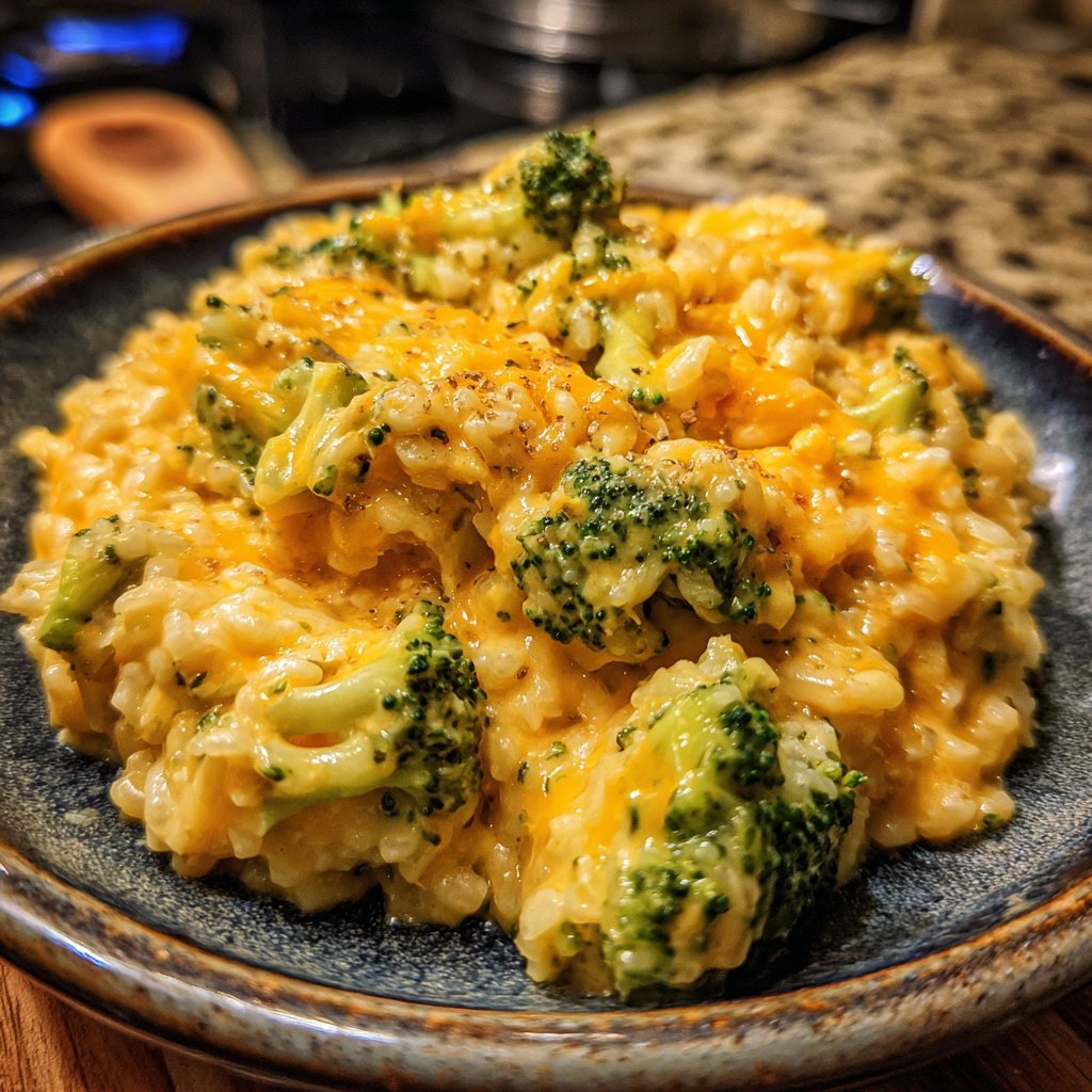 Creamy Broccoli Cheddar Rice
