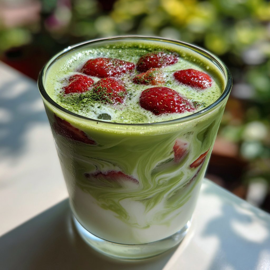 Iced Strawberry Matcha Latte Recipe