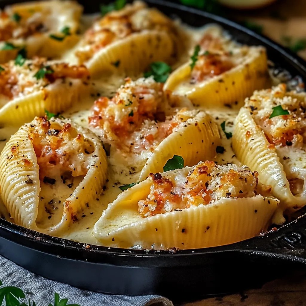 Creamy Seafood Stuffed Shells