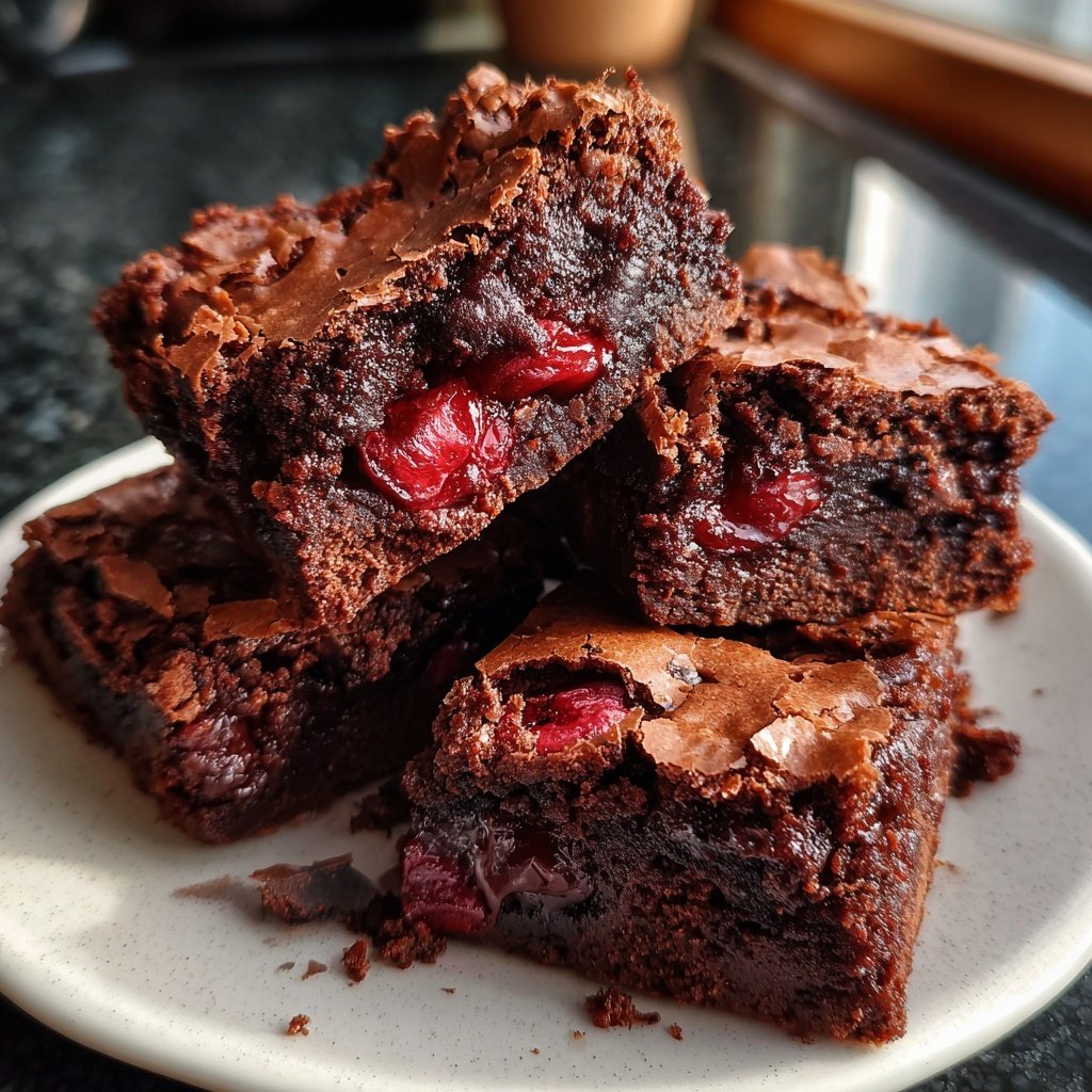 Chocolate Cherry Fudge Squares