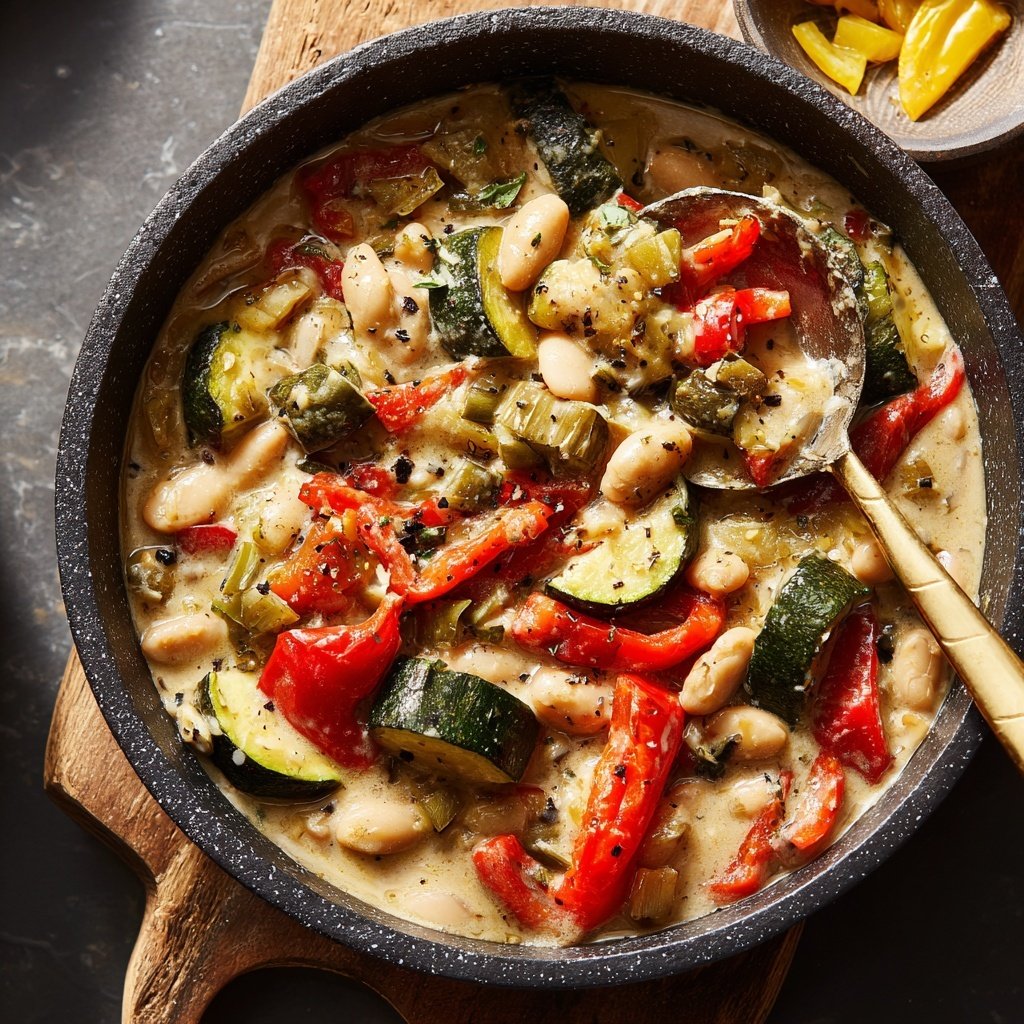 Roasted Veggie White Bean Skillet