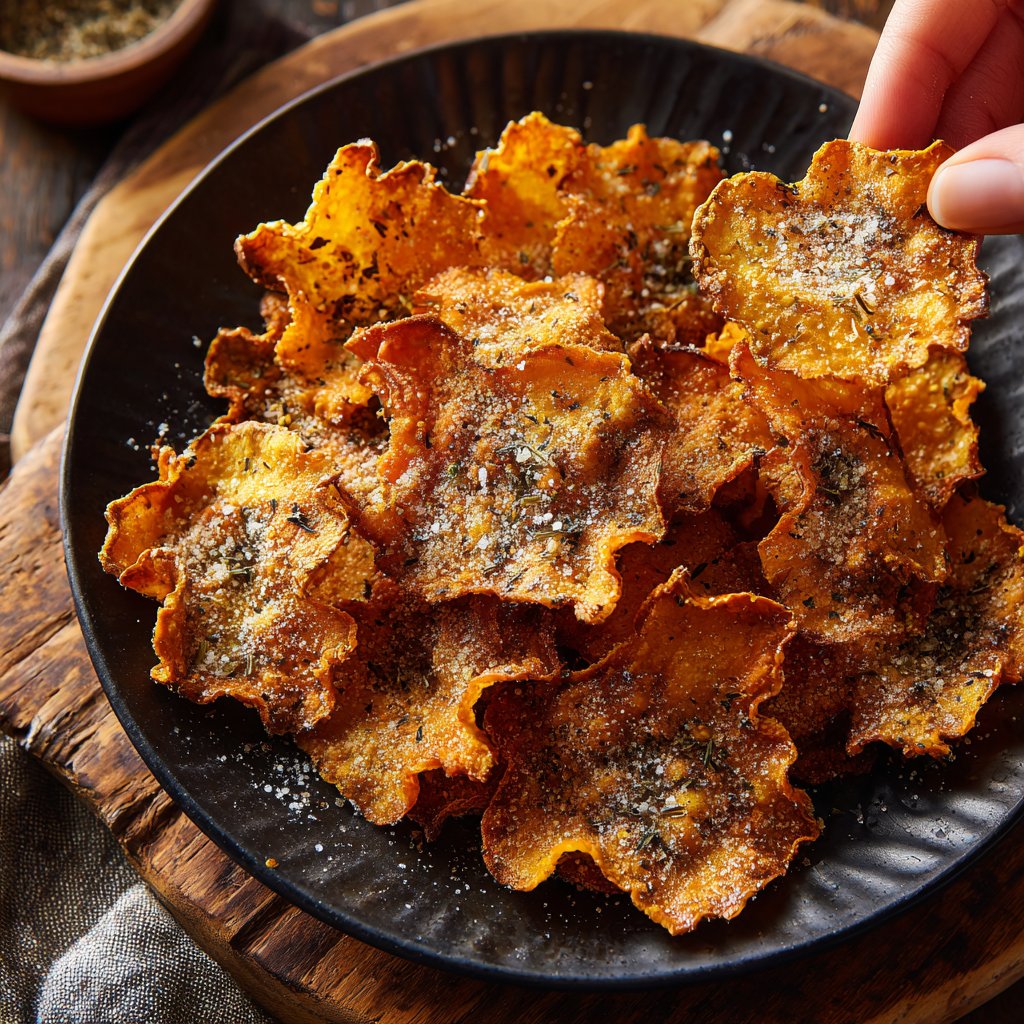 Crispy Eggplant Garlic Chips