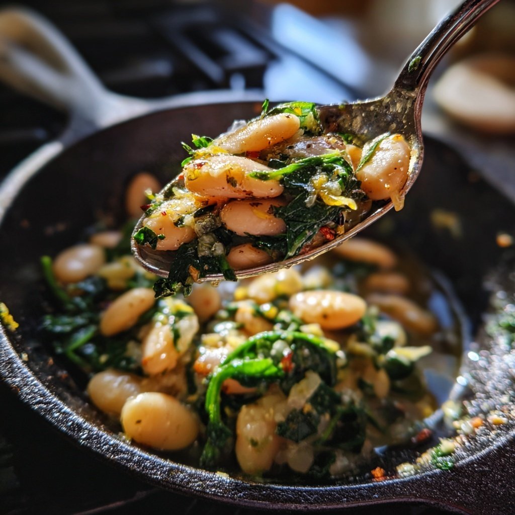 Lemon Garlic White Bean Skillet