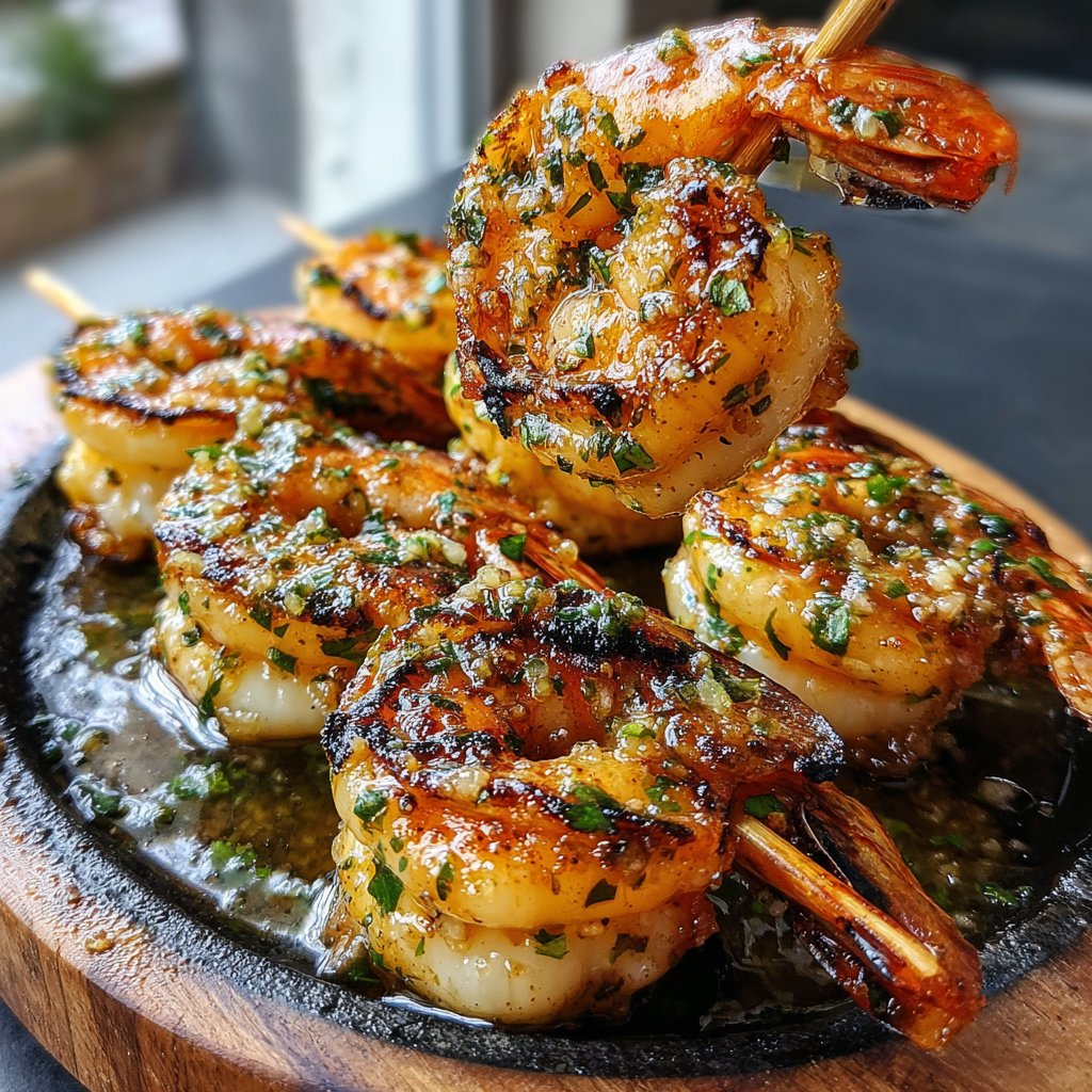 Honey Garlic Butter Shrimp Skewers