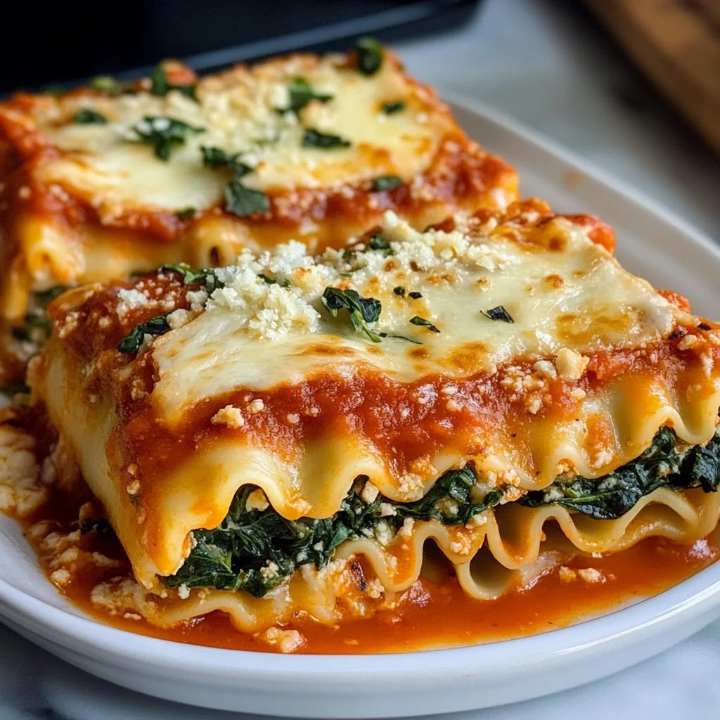 Easy Spinach Lasagna Roll-ups