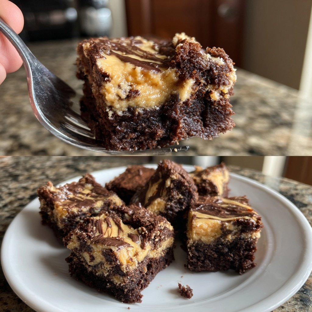 Cottage Cheese Brownies with Peanut Butter