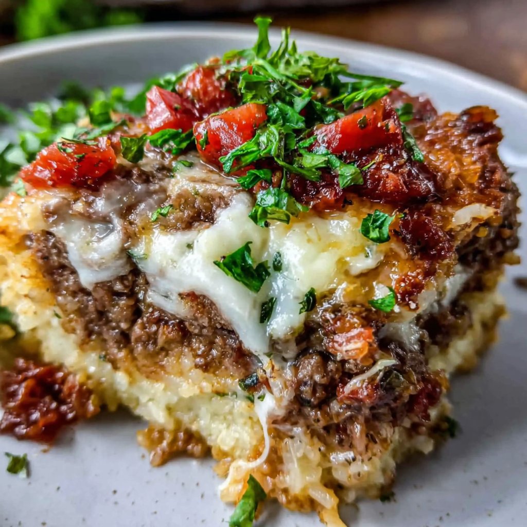 Ground Beef And Tomato Rice Bake