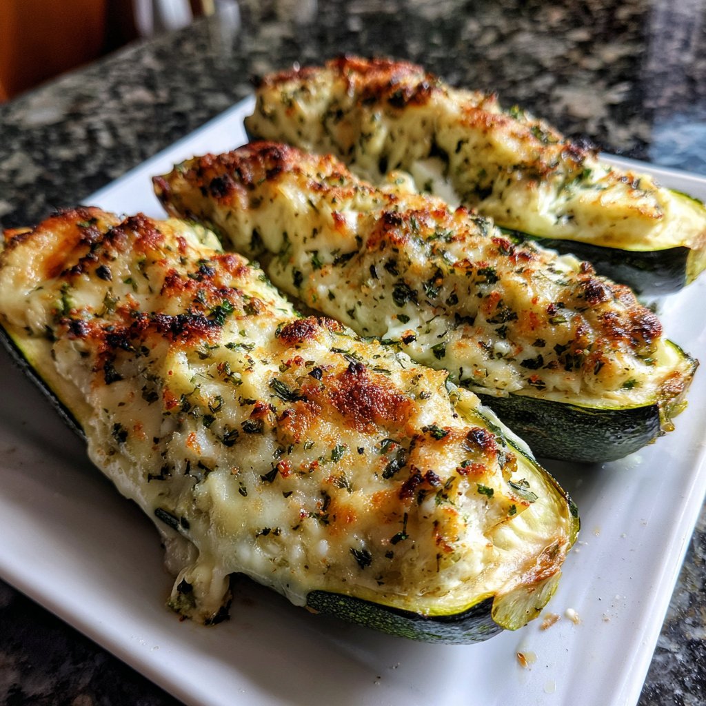 Baked Zucchini Ricotta Veggie Boats