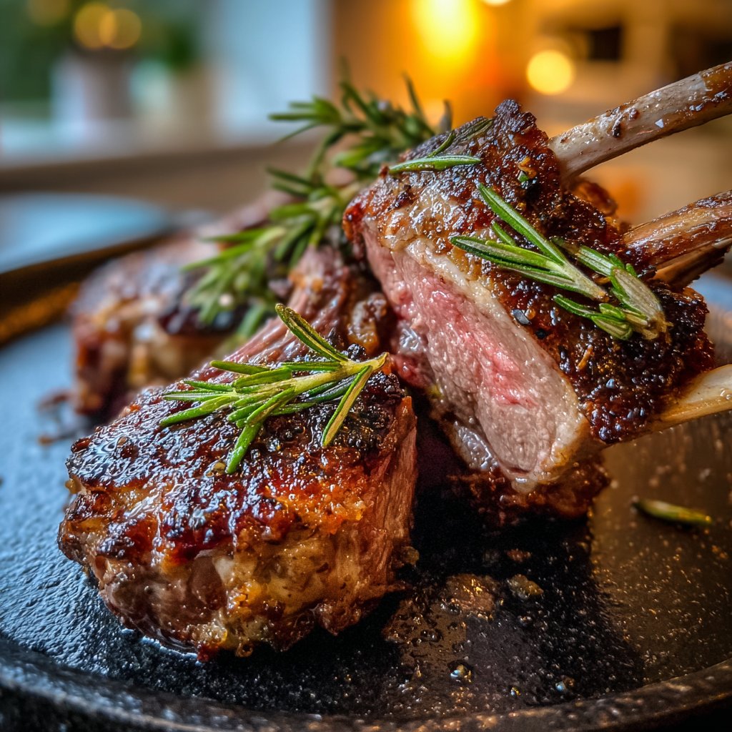 Lamb Chops with Rosemary Jus