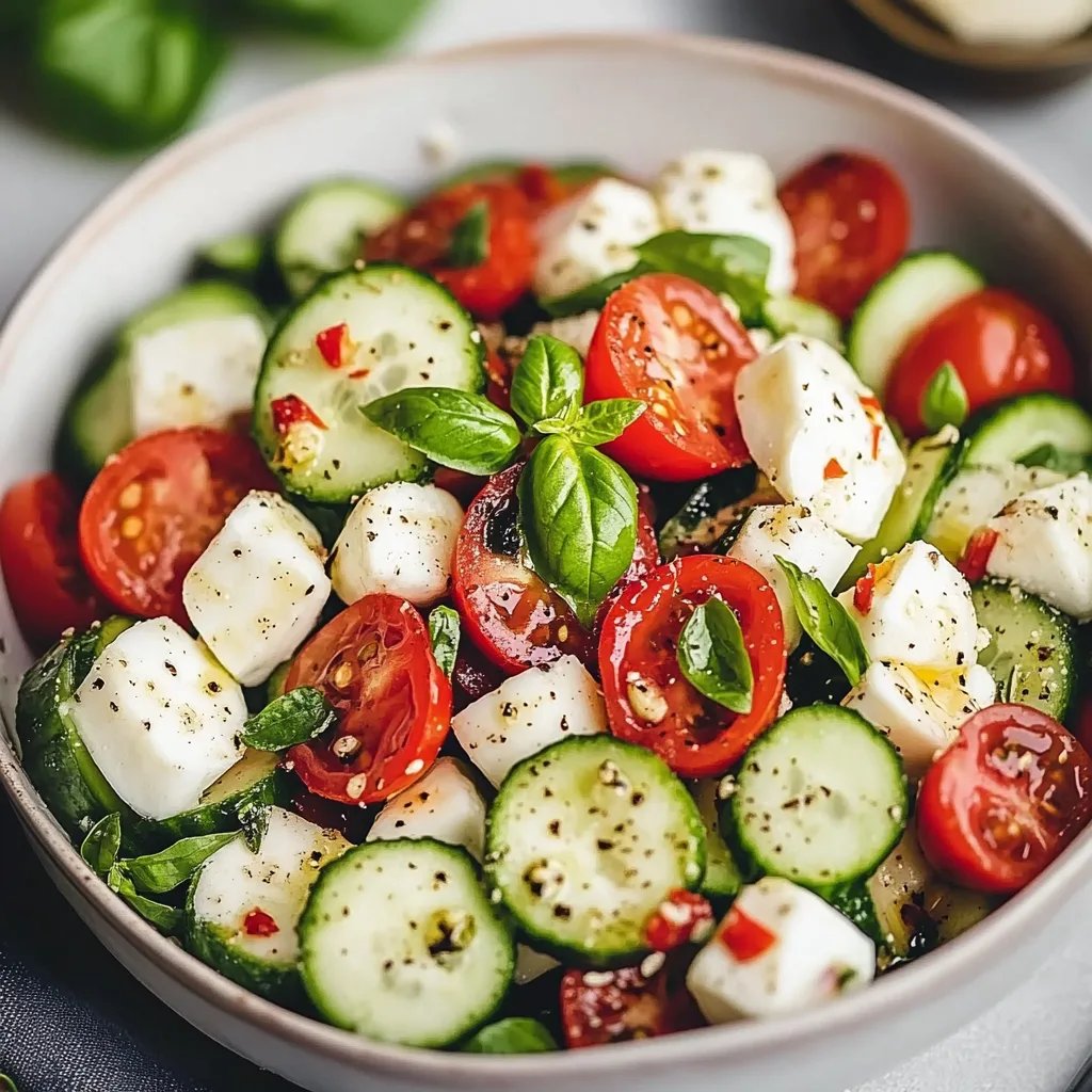 Easy Cucumber Caprese Salad