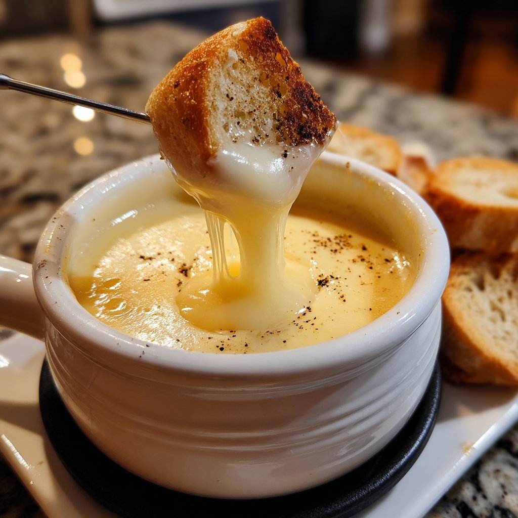 Fondue with White Cheddar and Dijon