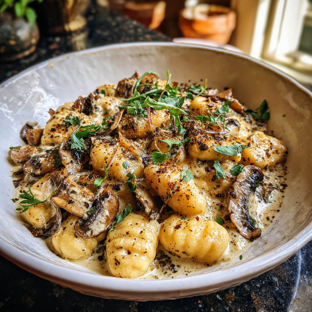 Valentine Dinner Truffle Mushroom Gnocchi