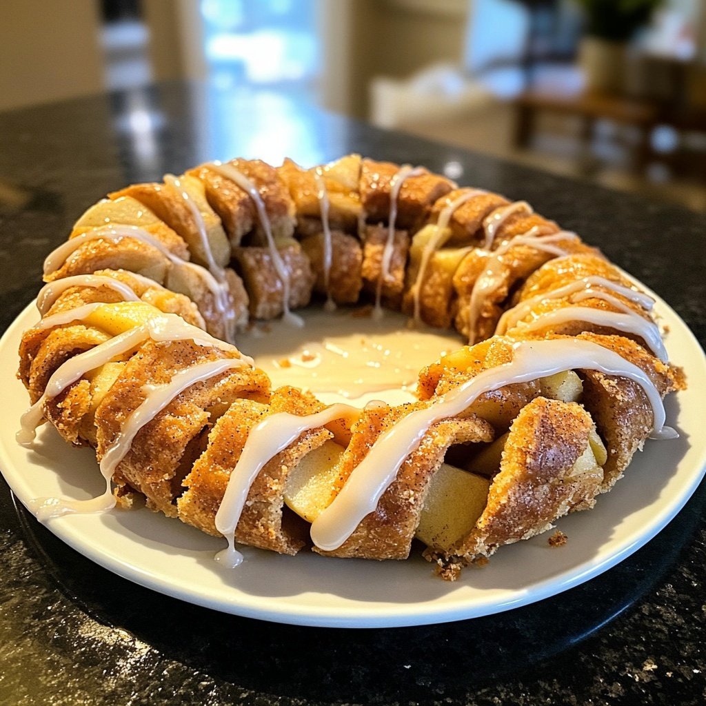Cozy Apple Kringle with Vanilla Glaze